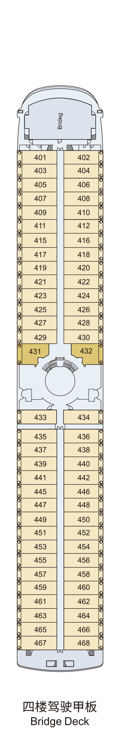 Four-level flight deck