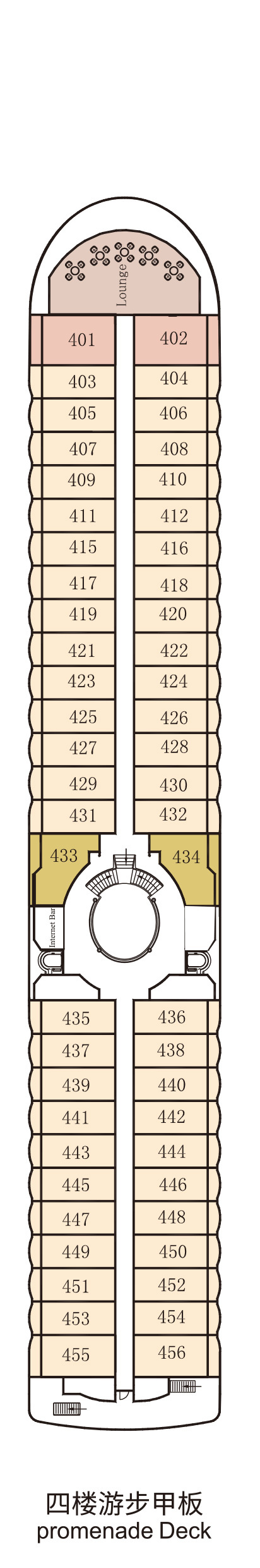 Fourth floor promenade deck